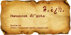 Hanuszek Ágota névjegykártya